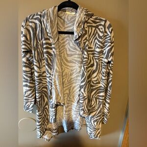 Free Kisses Hooded zebra print cardigan